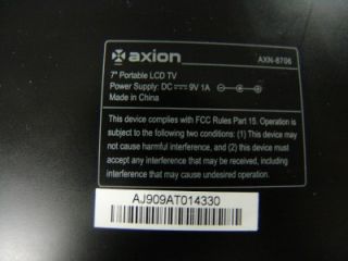  is this Axion AXN 8706 7” Widescreen Portable LCD TV. This TV 