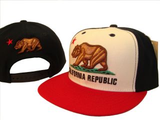   Republic White Red Snapback Snap Back Flat Bill Baseball Cap Caps Hat