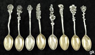 Excellent Reed & Barton Sterling Silver Coffee Spoons Harlequin 