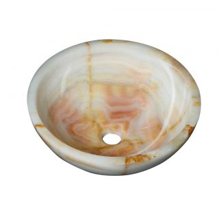 SV36 Onyx Stone Vessel Bathroom Sink Out of Natural Stone Clear Whight 