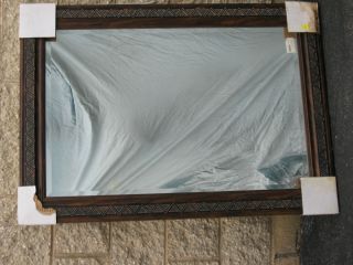 LARGE WOOD FRAMED MIRROR PERFECT FOR HOME ENTERANCE OR BATHROOM