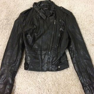 Bebe Leather Jacket Size Small Bebe Jacket Coat S
