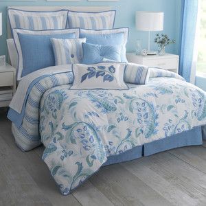 IZOD Calypso Blue Turquoise Full Comforter 4pc Set