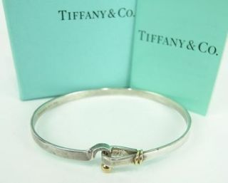 Auth Tiffany Co Gold 750 Sterling Silver 925 Combine Bracelet Bangle w 