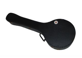 Chipboard 5 String Banjo Black Carrying Case Sim. Leather Light Gray 