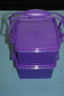 Tupperware SQUARE AWAYS Lunch Bento BOX Stack, Store to go SET 