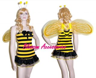 Ladies Bumble Bee Fancy Dress Costume Halloween Party Outfit 