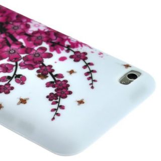 New Purple Bee Plum Flower Soft TPU Back Cover Skin Case for iPod 