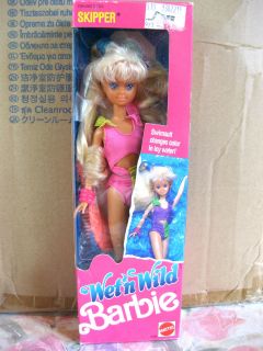 Wet N Wild Skipper Barbie Doll Swimsuit Change Color 1989 Mattel 