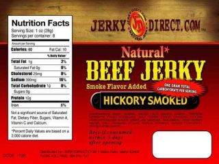 JERKY DIRECT NATURAL BEEF JERKY TENDER HICKORY SMOKED (LOW CARB) TWO 3 