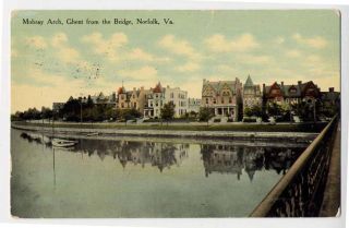 1909 NORFOLK VA Ghent old Houses Mobrey Arch the Hague postcard