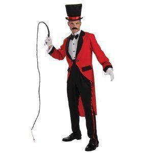   Mens Ringmaster Circus Costume Red Tailcoat French Outfit Barnum Show