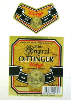 Oettinger Brewery Urtyp Beer Label Germany