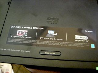 Sony DVP FX930 Portable DVD Player with Screen 9 in Battery Great Cond 