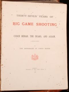 1908 Big Game Shooting India Maharajah Cooch Behar 1st