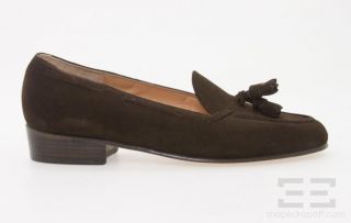 belgian shoes brown suede tassel loafers size 8 m