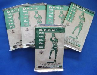   UPPER DECK SERIES TWO BASKETBALL TRADING CARDS 5 PACK LOT 12 CARDS PER