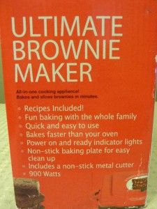 New Bella Cucina Artful Food Ultimate Brownie Maker with Recipes All 