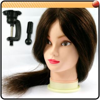 Training Head 100 Human Real Hair 18 Long Hairdressing Salon 