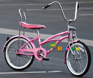   20 Girls Kids Lowrider Beach Cruiser Bicycle 1 Speed Pink Bike