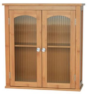 New Cartwright Bathroom Wall Cabinet Bamboo and Glass