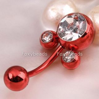 Red Mickey Mouse Belly Button Ring Navel Bars Jewels 1x