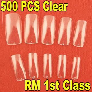 500pcs Clear Full Acrylic Nail Art Tip Beauty Supplies