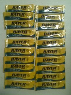 100 NEW Bayer Aspirin Quick Release Crystals Packets Extra Strength 