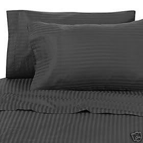 1200 TC King Black Stripe Bed in A Bag Comforter Set