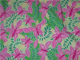 RARE Lilly Pulitzer Fabric Putt Snails Purple Green Pink White Golf 