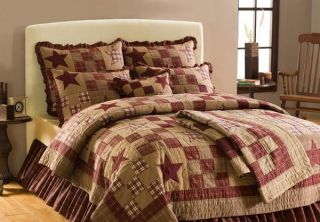   Country Rustic Star Patch Queen Full Quilt Bedding Set
