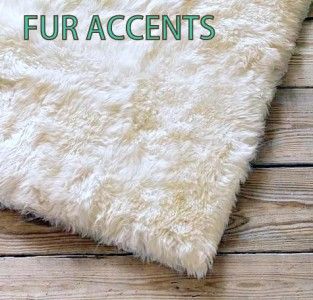 x10 White Bear Skin Area Rugs Faux Fur Sheepskins Cabin Accent Shag 