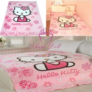   Kitty Cat Velvet Blanket Animal Quilt Bed Sheet Large 80 60