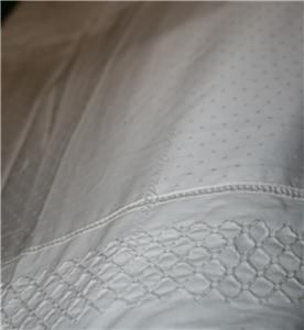   Queen Bedskirt Solid White Alabaster Dot Tailored Trousseau 18