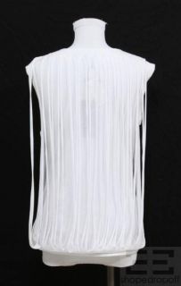 BCBG Max Azria White Sleeveless Slashed Knit Top Size XS NEW