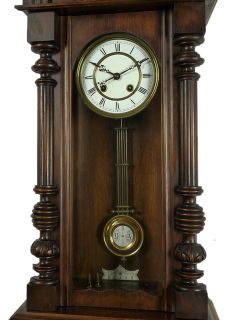 Antique Gustav Becker wall clock enameled RA Pendulum at 1900