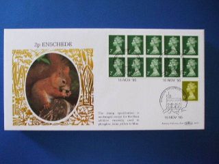 Benham 1995 2P Enschede Fluor Definitives FDC Windsor Phil Counter SHS 