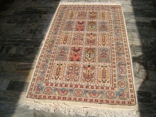 Bakhtiari Hand Knotted Rug Flo Carpet Silk Wool New 5x3