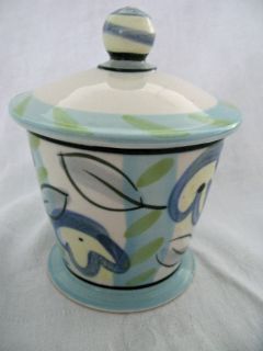   Pottery Covered Dish w Modernistic Design Berea College KY