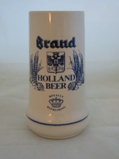 Holland Beer Mug ROYAL BRAND BREWERY Drinkware Hand Made Decorated in 