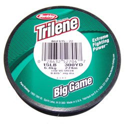 Berkley Trilene Big Game 15 lb Lo Vis Green Fishing Line 300 yds   NEW 