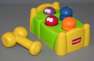 Vintage Playskool Bed Bugs Baby Toddler Pounding Bench Pop Up Game 