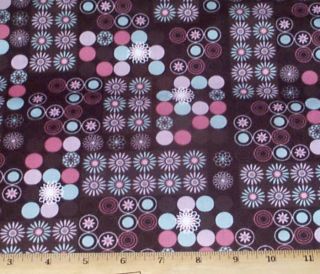 Berkshire Geometric Floral Pink Brown Quilt Fabric 1 2Y