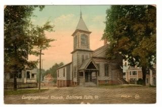 vintage postcard church bellows falls vermont 1911