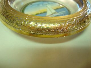 Here is a neat New Bern, North Carolina Gold Trimmed Ashtray in nice 