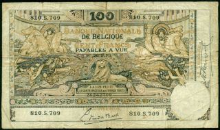 Belgium Banknote 100 Francs 22 09 1919