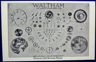 Vintage Postcard Waltham Watches Bernard Edwards Dial Co Northbrook IL 