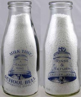 British Co Operative Supply Co School Bell Milk Bottle