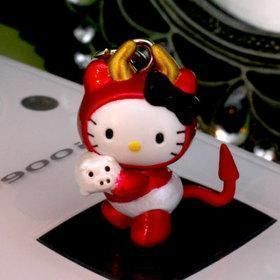   Kitty Pendant Charm with Strap Bell for Mobile Phone HK379 2cm