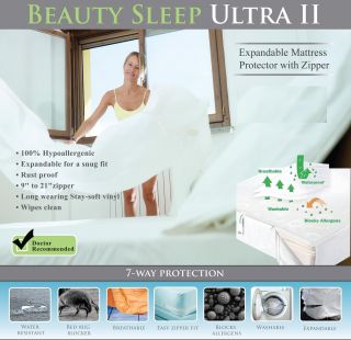 Bed Bug Allergy Relief Waterproof Mattress Cover Expandable to 20 